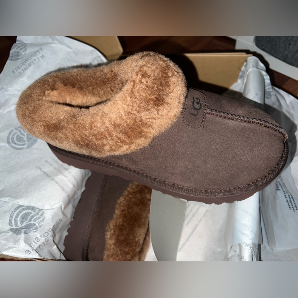 UGG Chocolate Brown Shearling Slippers